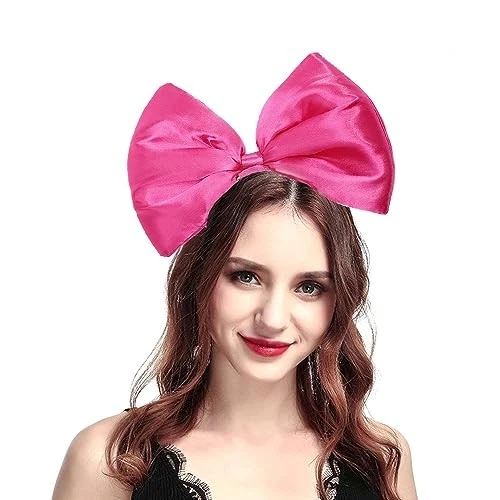 Bubbmi Women Satin Large Bow Headband Oversized Huge Bow Hair Hoop, Birthday  - Image 2 of 4