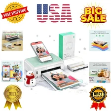 Photo Printer, Picture Printer with 54 Sheets 4"x6" & 1 Ink Ribbon, Support A...