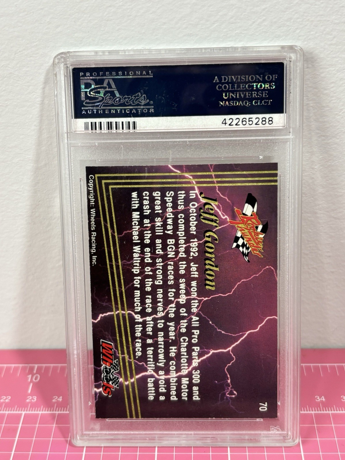 1993 Wheels Jeff Gordon # 70 Rookie Thunder HOF POP 1 PSA 10 Gem Mint view 5