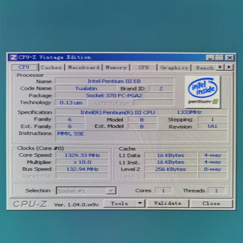 Intel Pentium III 1333MHz CPU Tualatin 1333/256/133/1.5 Socket 370 SL5VX - Image 3 of 3