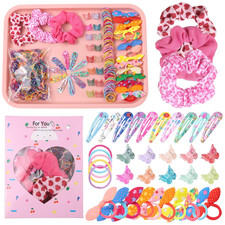 Hair Accessories for Toddler Girls,463 Pcs Colorful Hair Ties Set with 26 Pcs Ha