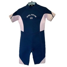 Goldfin Wetsuit Youth Girls 16 Neoprene Nylon Pink Blue Surf Scuba Water Sport