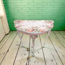 Floral Bouquet Demi Lune Console Table