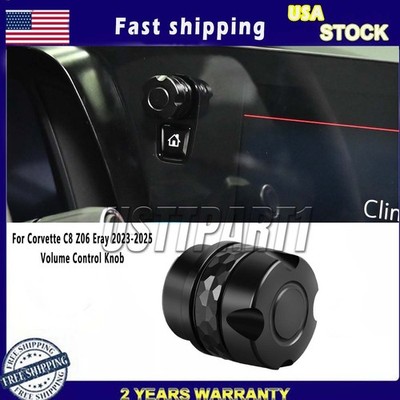 BLK 2020-2025 Display Power Volume Audio Knob For Corvette C8 Coupe Stingray Z51