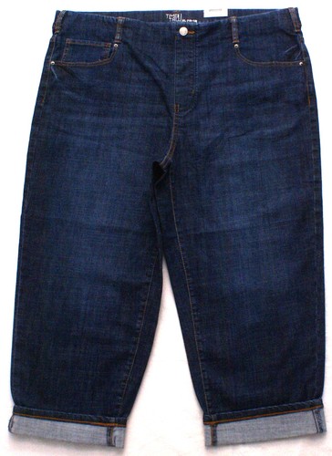 Time And True Roll Cuff Capri Jeans, Relaxed Fit, Women's XL (16-18), NEW