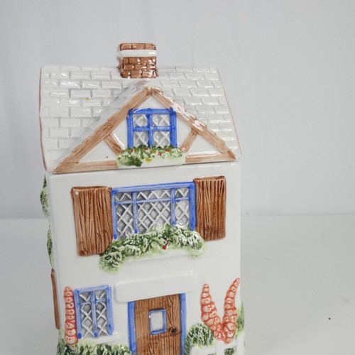 Cookie Biscuit Jar Vintage Huntsman Cottage Ware Kensington England Porcelain - Picture 11 of 24