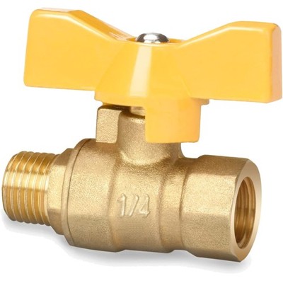 Ball Valve 1/4 Inch, Stopcock, Full Bore, Brass Ball Valve 1/4 Inch with Wing...