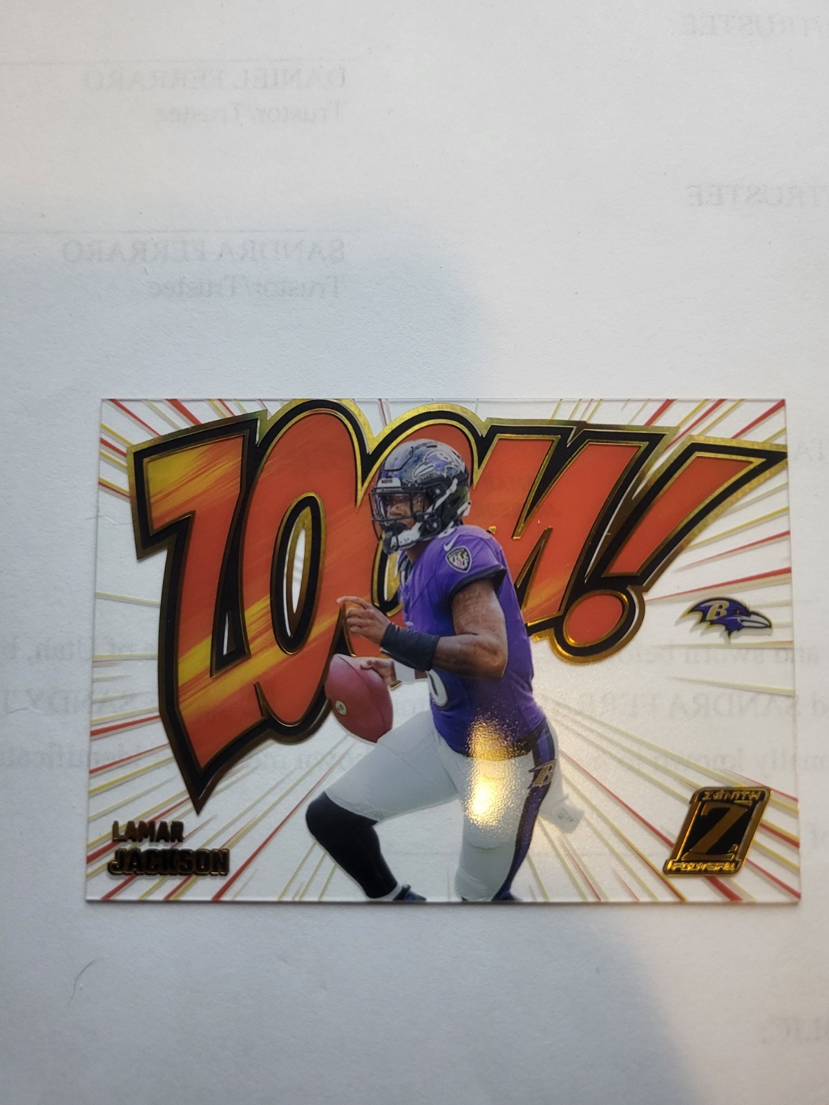2023 Panini Zenith Football  - Lamar Jackson Zoom! #30 Ravens SSP Case Hit