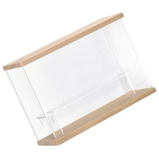 12.6x8.8x4.7 Acrylic Showcase Wood Color for Collectibles with LED Light