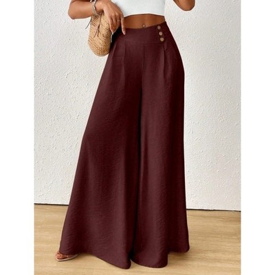Hose mit weitem Bein elegante Damenhose dünner Stoffstruktur bequeme Passform Style