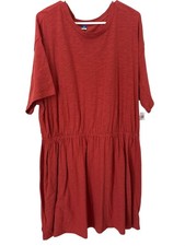 Old Navy Mini Dress Size XXL Waist Defined Slub Knit Short Sleeve Tee Rust NEW