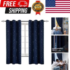 Kids Blackout Curtains for Boys Bedroom, Star Curtains Thermal Insulated Grom...