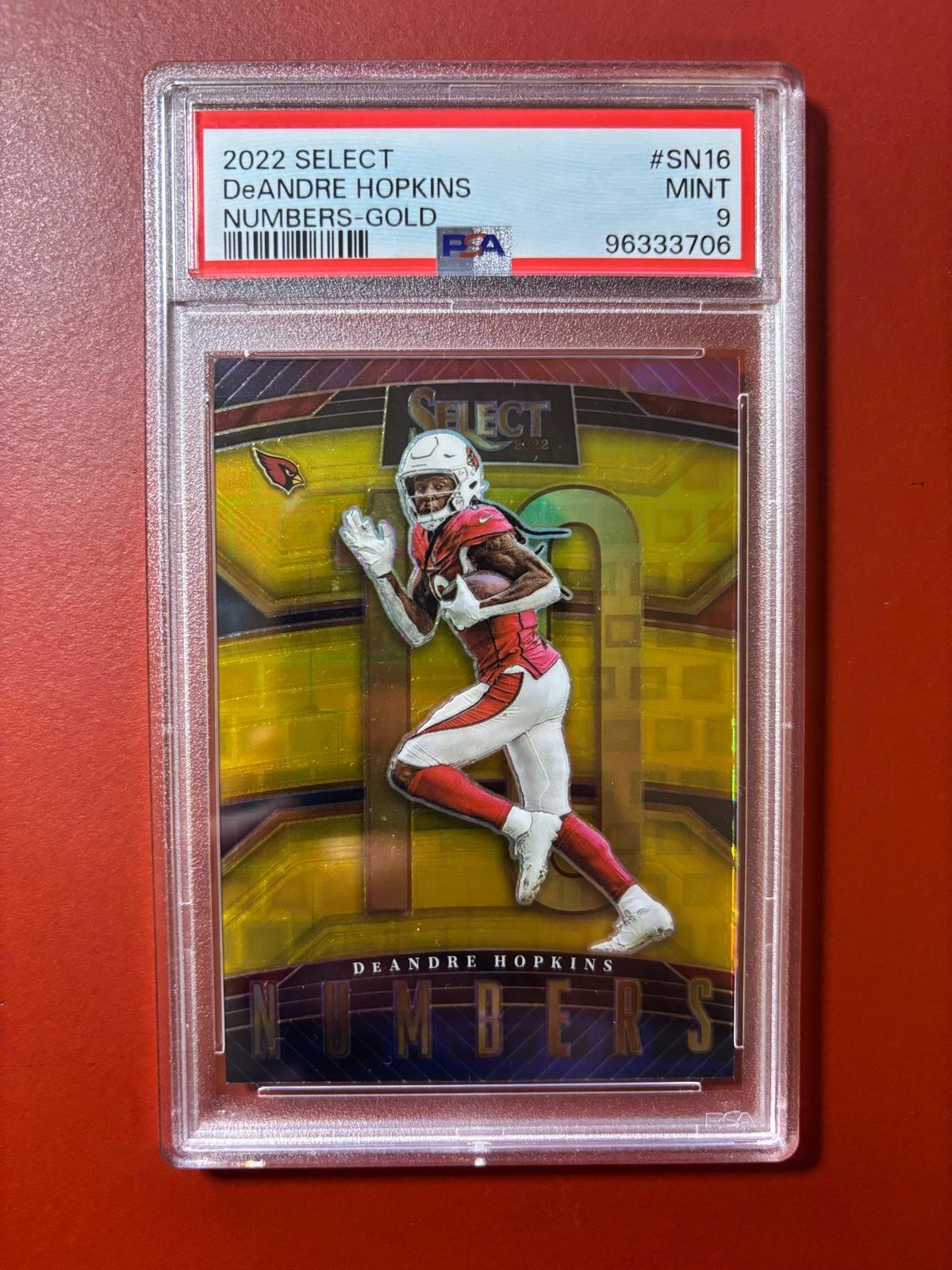 2022 PANINI SELECT/ DEANDRE HOPKINS/ NUMBERS GOLD PANDORA/ 10/10/ PSA9