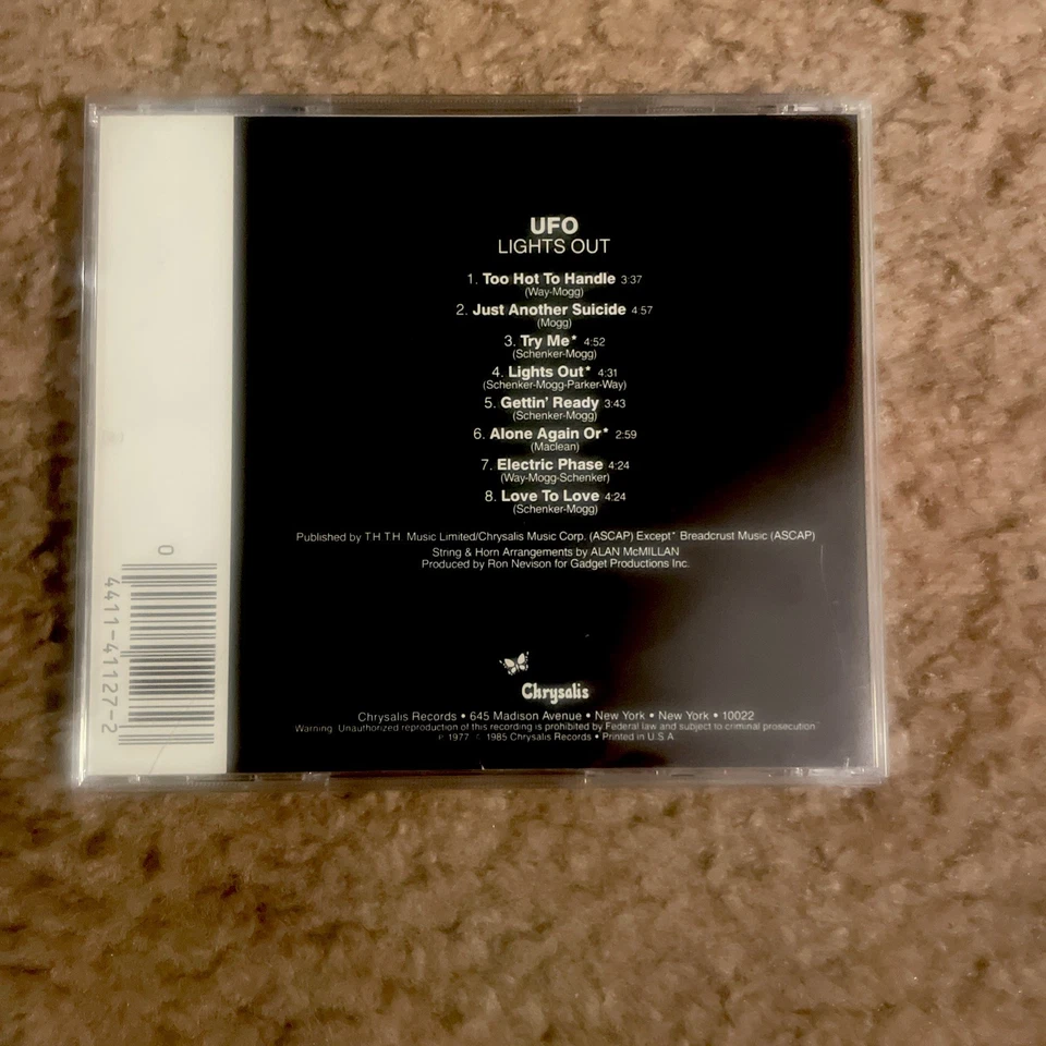 UFO - Lights Out -Original 1985 Chrysalis CD - VK 41127 DIDX 445 VG! Foto 2 de 2