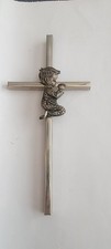 Cross for Boys / Children Praying Boy / Baptism Holy Communion.Small Silvertone