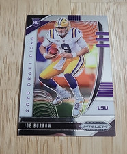 2020 Panini Prizm Draft Picks JOE BURROW Rookie Card RC #105 LSU Bengals. rookie card picture
