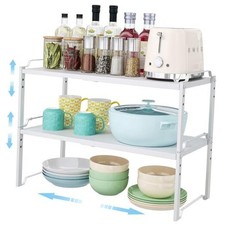 2 Pack 11 Width Expandable Kitchen Cabinet Organizer Shelves, Heavy Duty