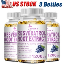 180 Resveratrol Capsule Maximum Strength Natural AntiAging Antioxidant Pills Cap