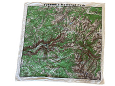Vtg Yosemite National Park Topographical Map 1995 Bandana by THE PRINTED IMAGE