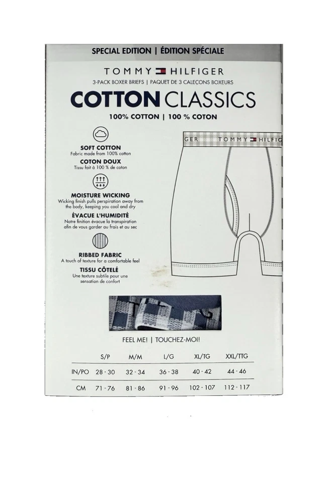 Tommy Hilfiger nuevo con etiquetas.  Pack de 3. Calzoncillos boxer 100 % algodón.  Azul. Precio de venta sugerido por el fabricante $42,50 Foto 3 de 4