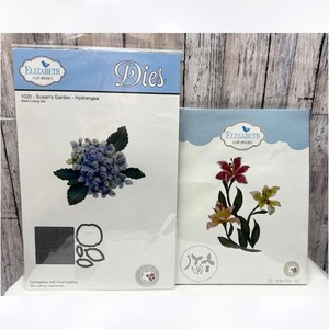Elizabeth Craft SUSANS GARDEN Hydrangea Garden Notes Lily 2 Flowers Dies
