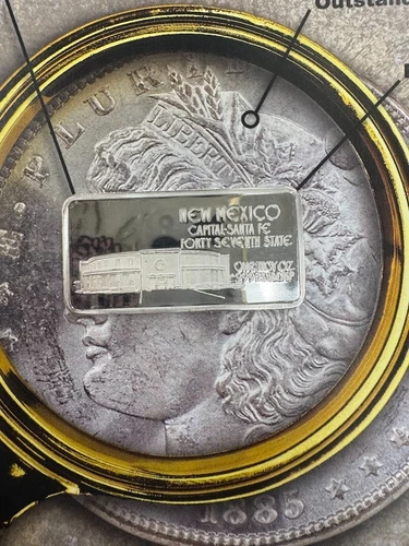 1 Troy Ounce 999 Fine Silver  New Mexico State Art Bar  CJ-351