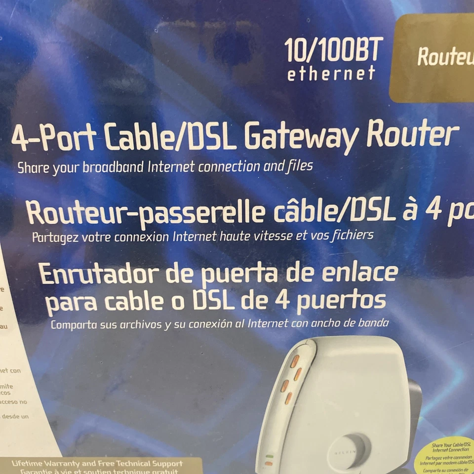 Belkin Wireless G router (f5d9230-4) With Ethernet Cable, 54 Mbps 10/100 NEW NIB - Image 4 of 4