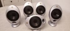 KEF HTS2001 Egg-Shaped Surround Speakers x 5 Silver 