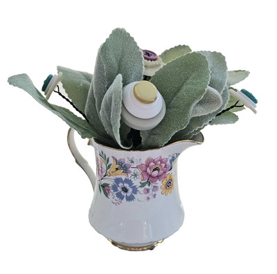 Royal Stafford Florentina Creamer Vintage Button Flowers Pastel Floral Garden