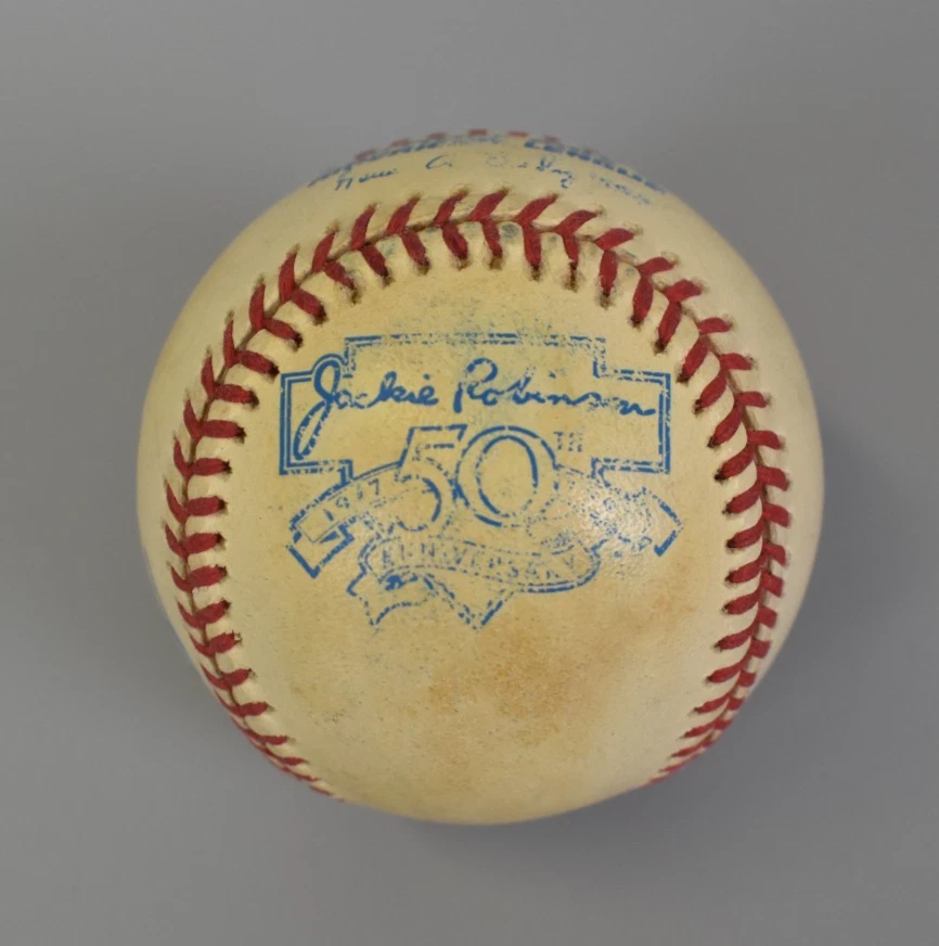 Béisbol conmemorativo 50 de Jackie Robinson autografiado firmado por Raúl Ibáñez Foto 3 de 3