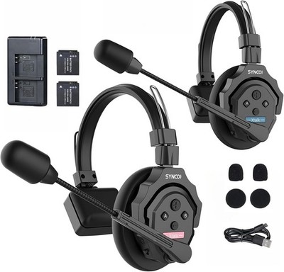 Keenous SYNCO XTALK X2 Wireless Intercom Headset System 2.4GHz 1148ft/350m Long