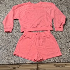 Pink Sweatshirt and Shorts Set small 