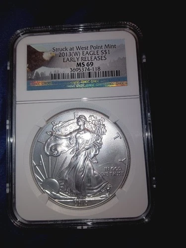 2013 West Point Mint Silver Eagle Early Release Ms.69 Struck At West Point NGC