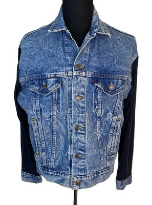 Furst of A Kind Custom Denim Tucker Jacket Mens Large Stretch Long Sleeves