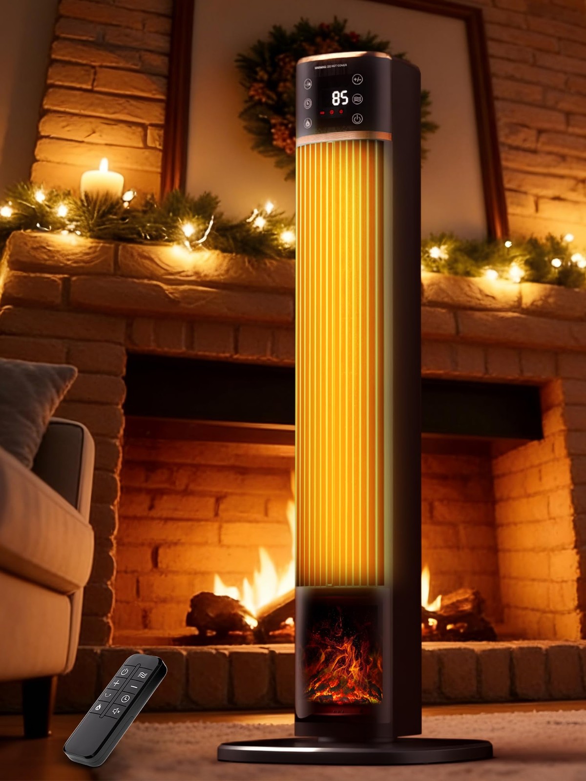 Space Heater for indoor use, Large Room Heater with 3D Flame