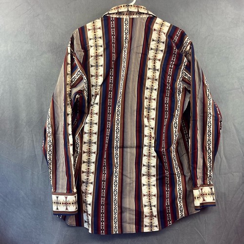Vintage 90's Panhandle Slim Pearl Snap Shirt Men's XL Fair Isle USA Made Cowboy - Picture 10 of 12