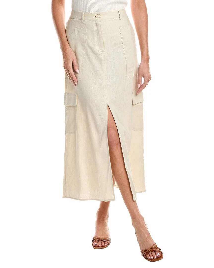 Max Studio Linen-Blend Cargo Maxi Skirt Women's