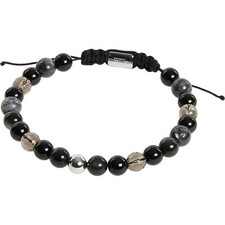 Pulsera NORTHSKULL Gris Ojo de Tigre Multicolor Cuentas Plata STCHMASTX2001BX