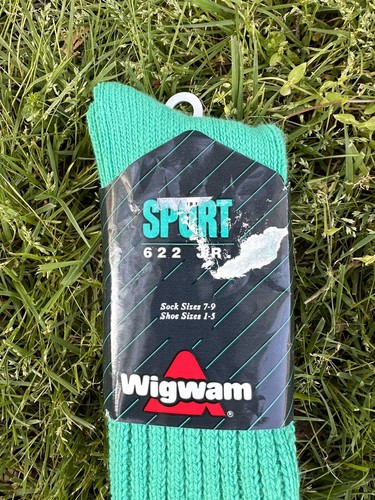 New Wigwam Slouch Socks Sport 622 JR Shoe Size 1-5/Sock 7-9 Teal green FREE SHIP - Picture 3 of 3