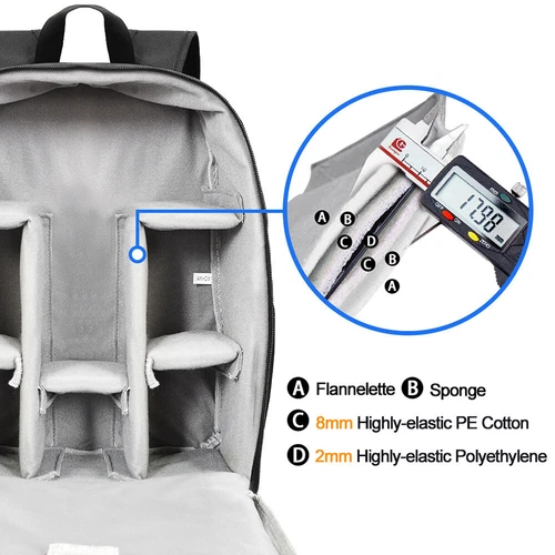 Großer Kamerarucksack Rucksack Fototasche Objektiv Stativ Halter SLR DSLR Tasche Canon - Bild 9 von 12