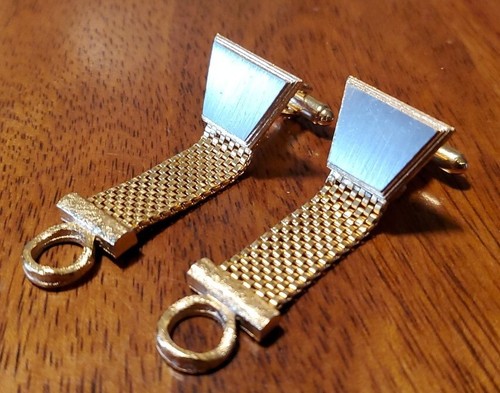 Boutons De Manchette Vintage Signés Dante - Ton Argenté Avec Pierre Bleue Sodalite