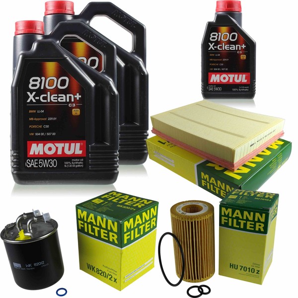 Mann Inspektionspaket 11L Motul 8100 X-Clean+ 5W-30 FüR Mercedes-Benz Sprinter-image
