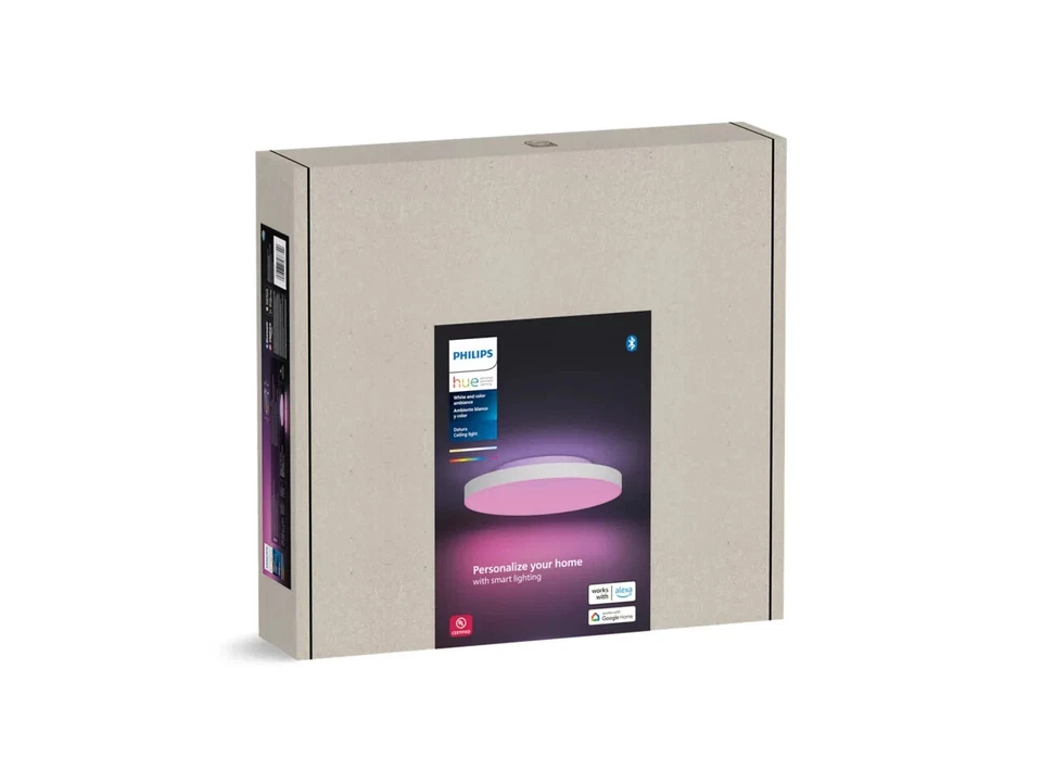 Philips Hue Datura Smart Ceiling Panel Small Round 2.49in x 15.12in White &Color - Image 2 of 4