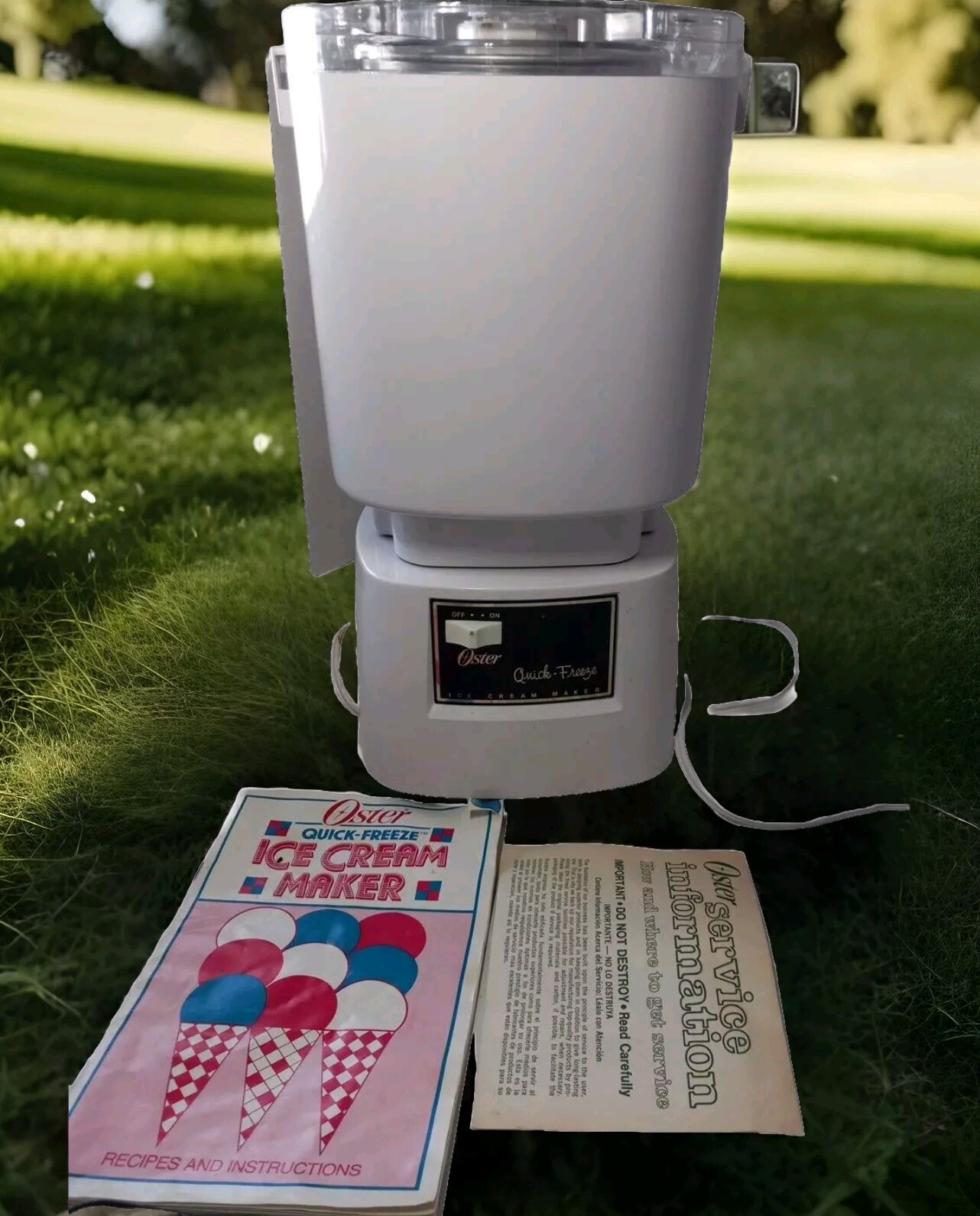 Oster Quick Freeze Ice Cream Maker Large 2 Quart Shakes, Yogurt, Sherbet, Sundae