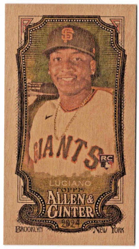 2024 Topps Allen and Ginter Mini Wood 1/1 #79 Marco Luciano ROOKIE CARD