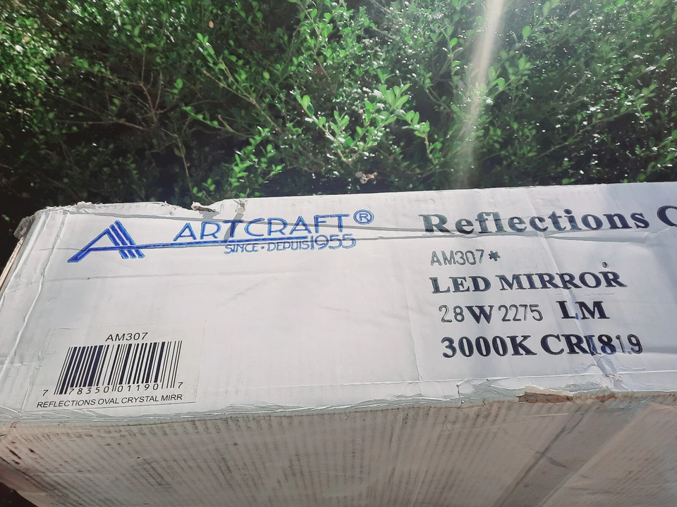 Artcraft Lighting AM307 Reflections 23-1/2" W x 29-1/2" H Oval Framed Mirror NEW - Image 2 of 4