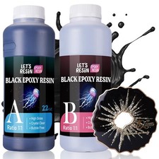 Black Resin Epoxy,44OZ Bubble Free High-Gloss Epoxy Resin Kit,Self Leveling...