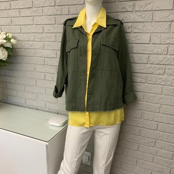 Universal Thread Women Green Long Sleeve Utility … - image 1