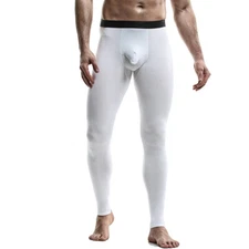 Men's Modal Long Johns Separate Penis Pouch Thermal Underwear Sports Tights