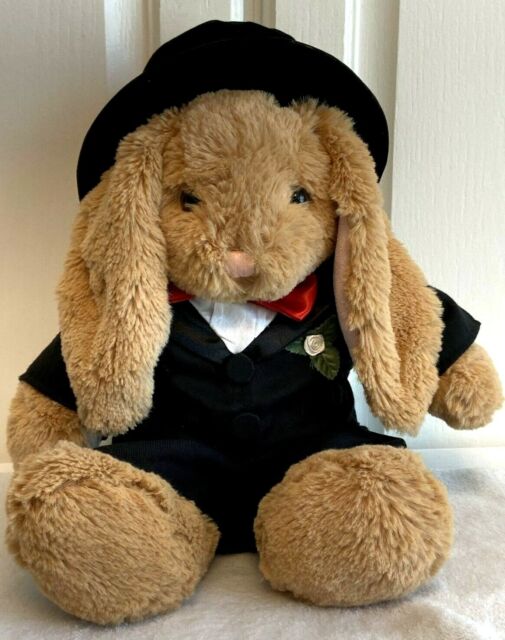 Rare Build A Bear Groom Bunny Rabbit Floppy Ears 15” Plush Stuffed Animal Tan
